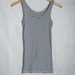 A New Day White Black Stripes Tank Top Slim Fit